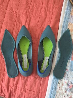 Rothy's Blue Sage The Point Knit Flats